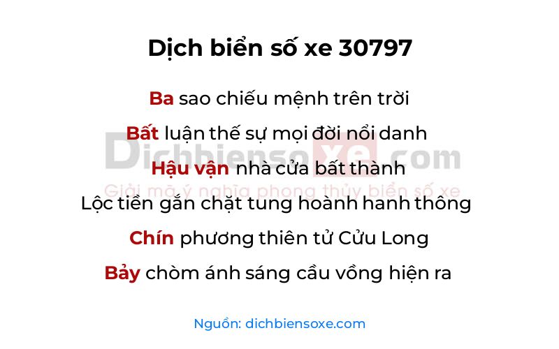 Dịch thơ biển số 30797