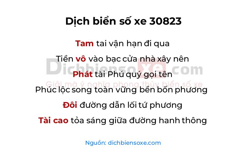 Dịch thơ biển số 30823
