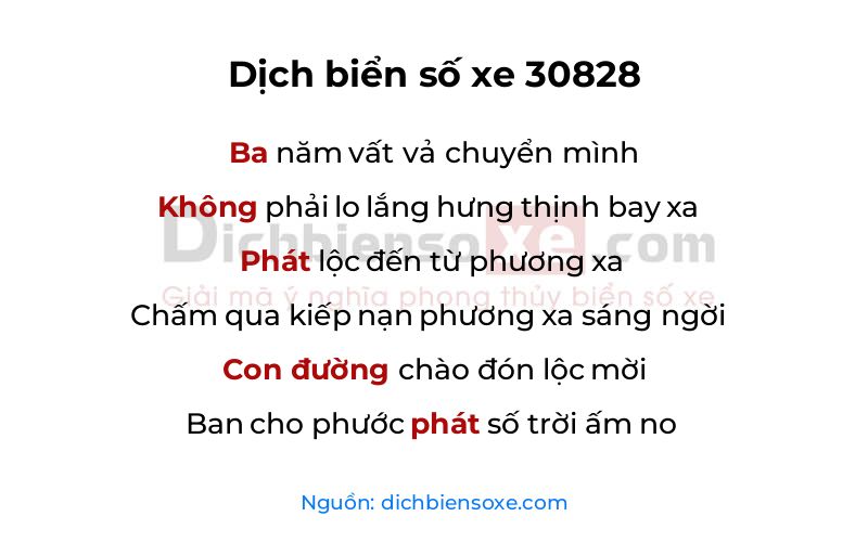 Dịch thơ biển số 30828