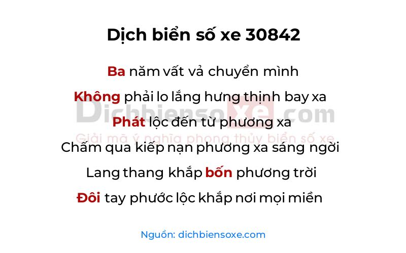 Dịch thơ biển số 30842