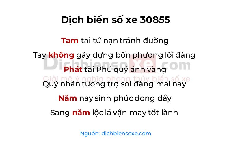 Dịch thơ biển số 30855