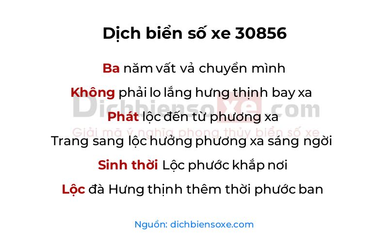 Dịch thơ biển số 30856