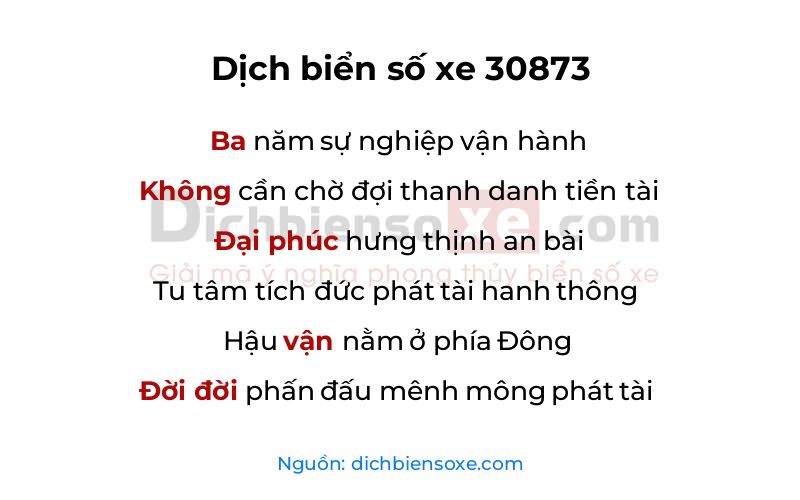 Dịch thơ biển số 30873