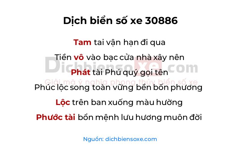 Dịch thơ biển số 30886