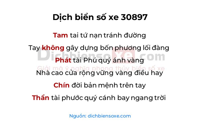 Dịch thơ biển số 30897