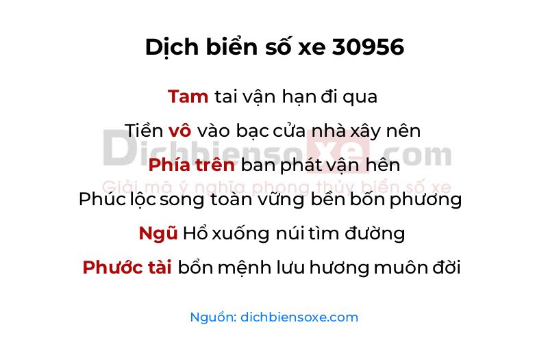 Dịch thơ biển số 30956