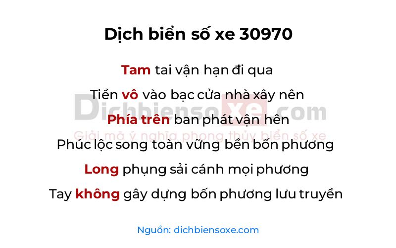 Dịch thơ biển số 30970