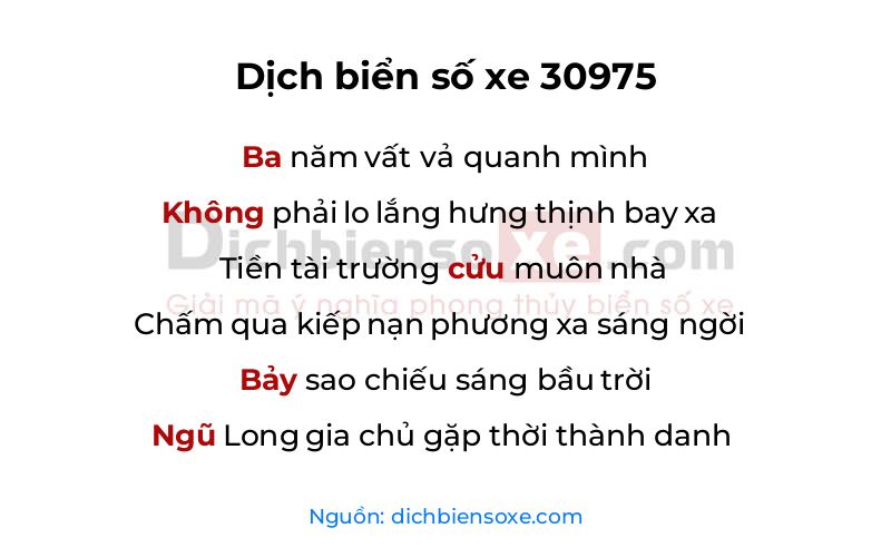 Dịch thơ biển số 30975