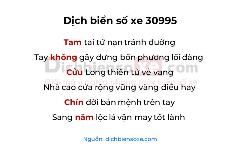 Dịch thơ biển số 30995