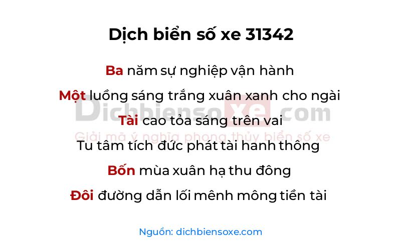 Dịch thơ biển số 31342