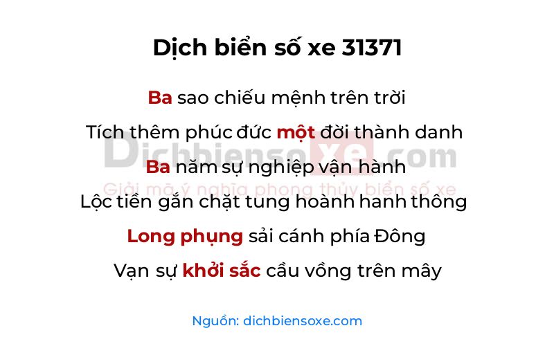 Dịch thơ biển số 31371