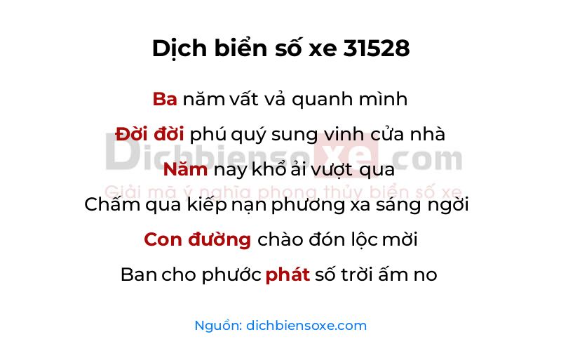 Dịch thơ biển số 31528