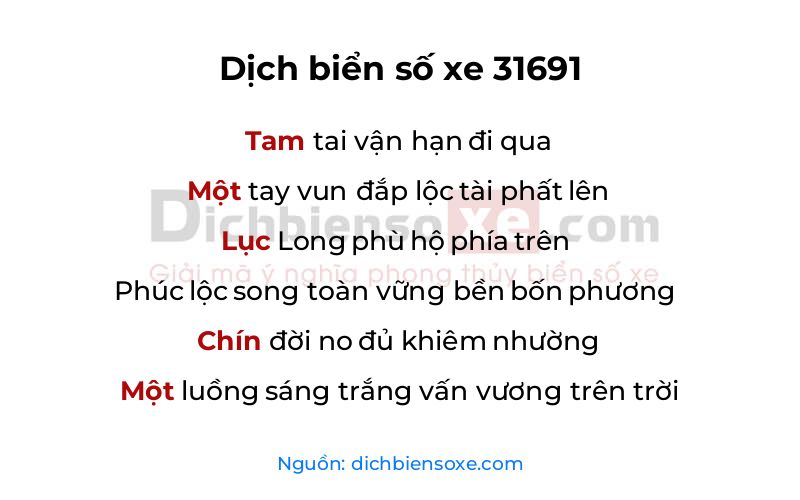 Dịch thơ biển số 31691