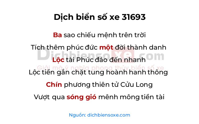 Dịch thơ biển số 31693