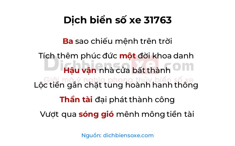 Dịch thơ biển số 31763