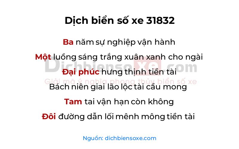 Dịch thơ biển số 31832