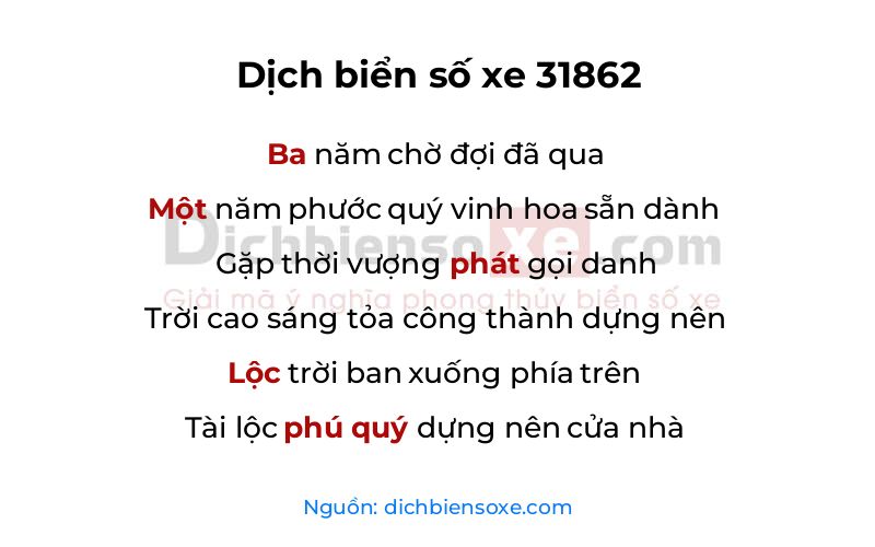 Dịch thơ biển số 31862