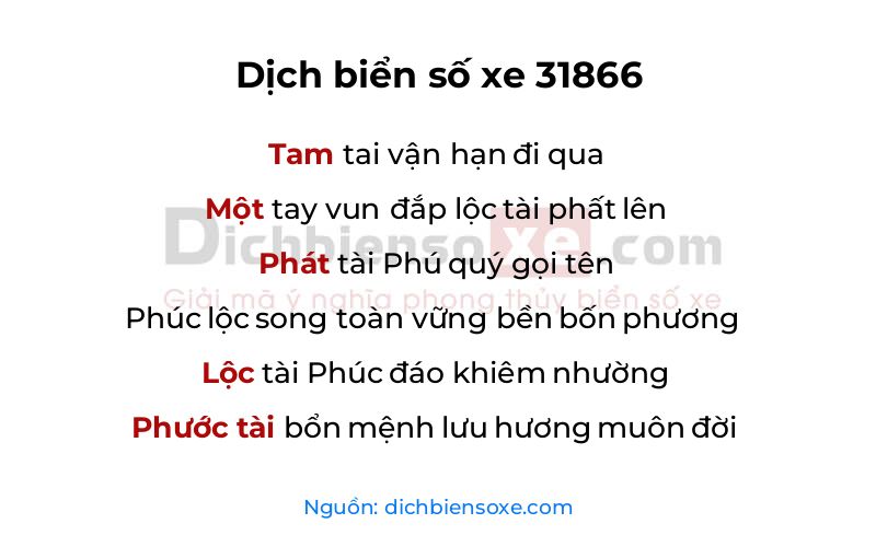 Dịch thơ biển số 31866