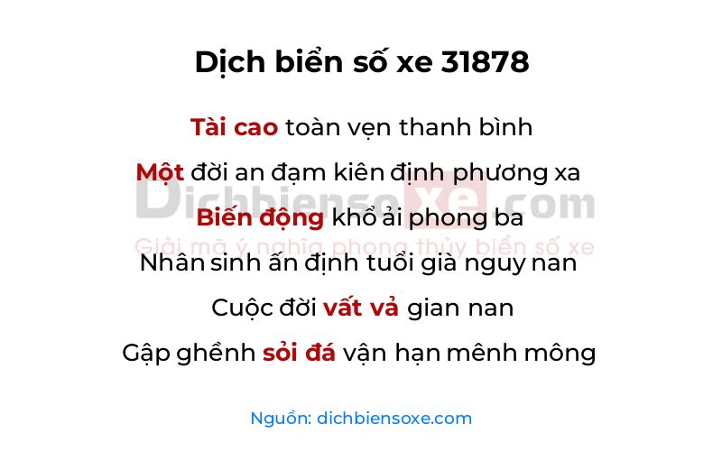 Dịch thơ biển số 31878