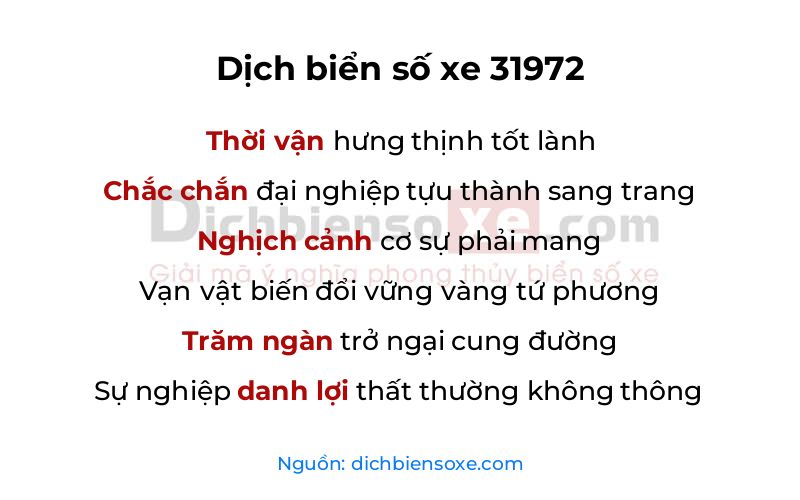 Dịch thơ biển số 31972