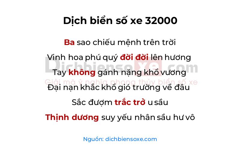 Dịch thơ biển số 32000
