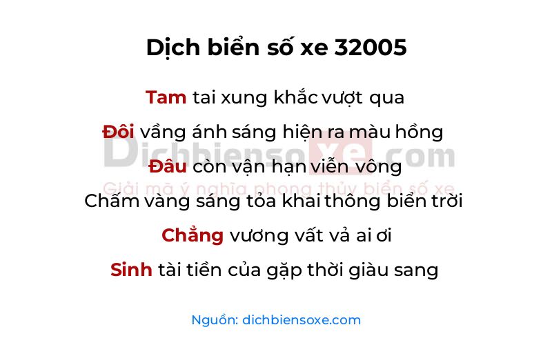 Dịch thơ biển số 32005