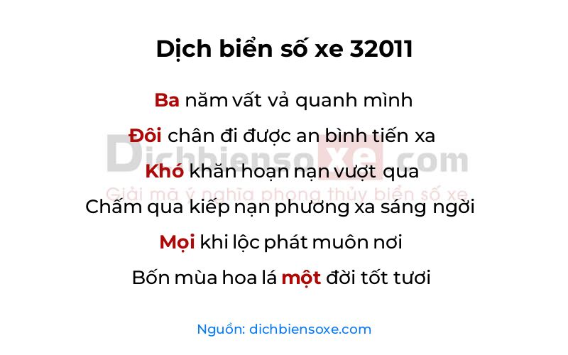 Dịch thơ biển số 32011