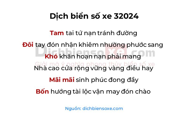 Dịch thơ biển số 32024