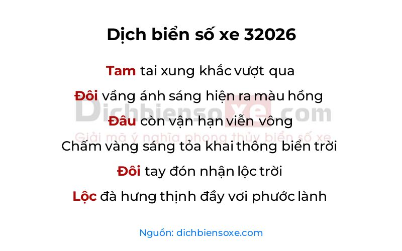 Dịch thơ biển số 32026