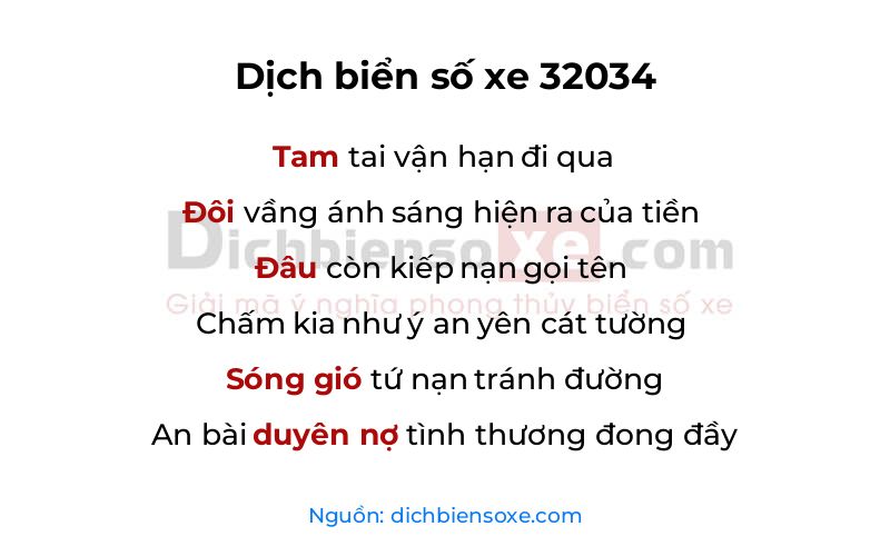 Dịch thơ biển số 32034