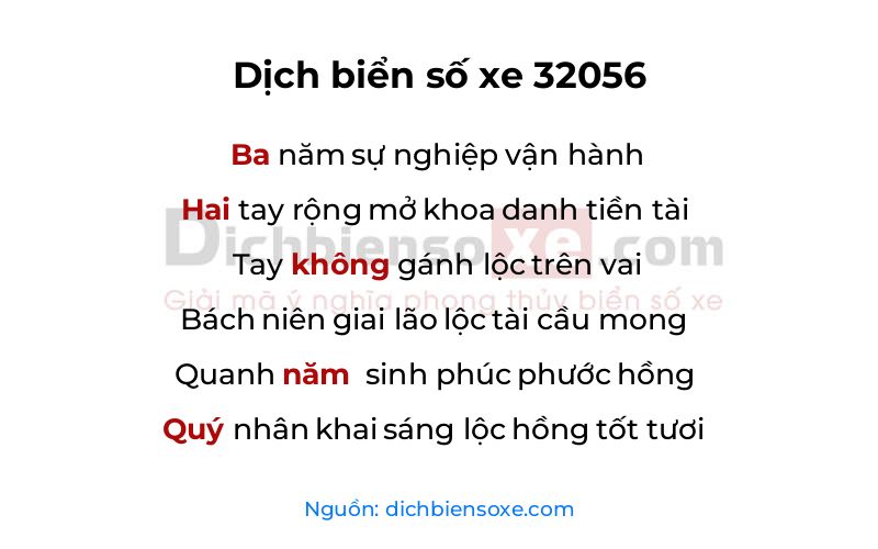 Dịch thơ biển số 32056