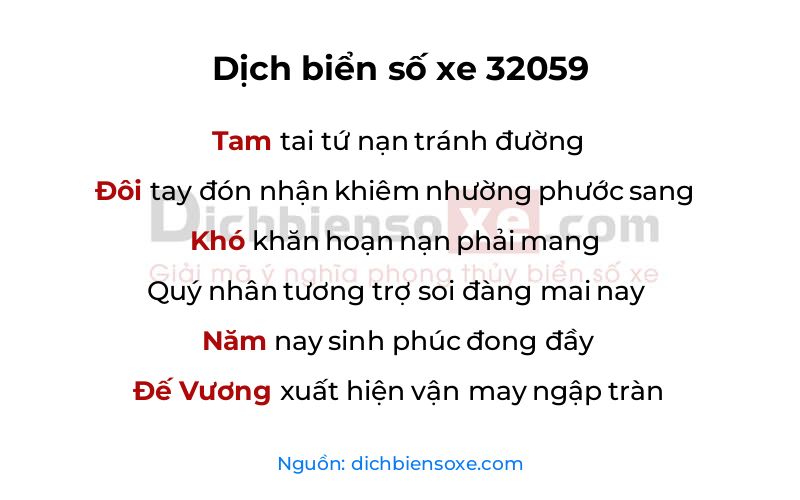 Dịch thơ biển số 32059