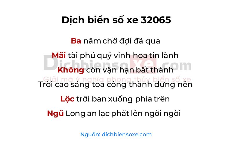 Dịch thơ biển số 32065