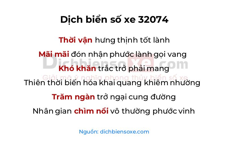 Dịch thơ biển số 32074