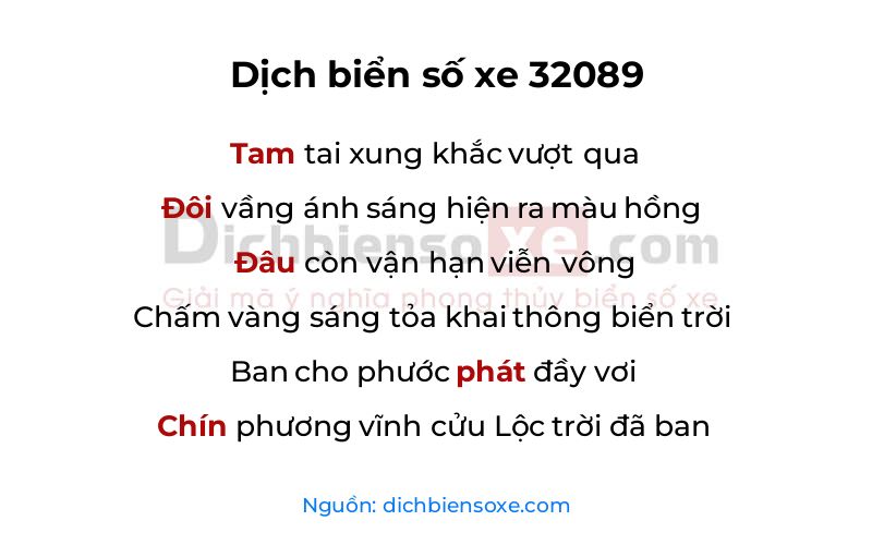 Dịch thơ biển số 32089