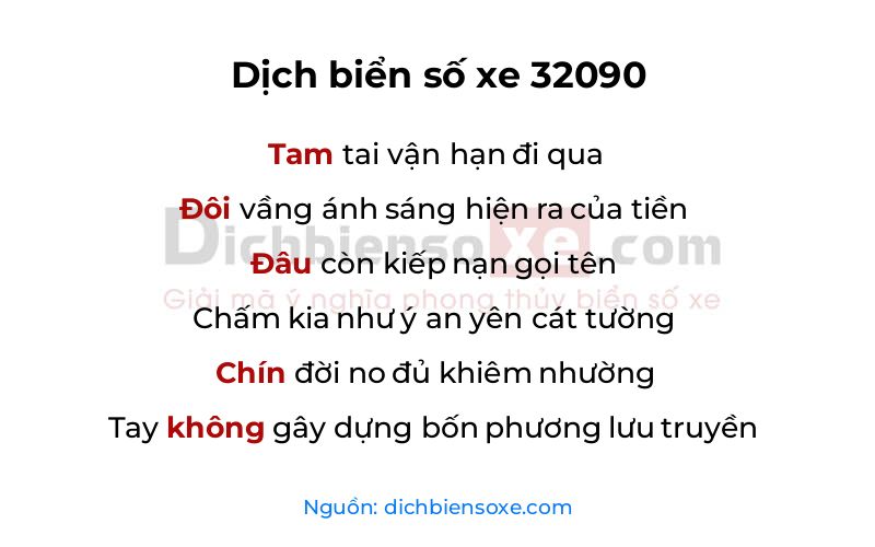 Dịch thơ biển số 32090