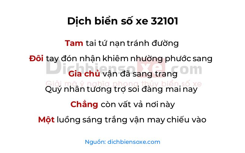 Dịch thơ biển số 32101
