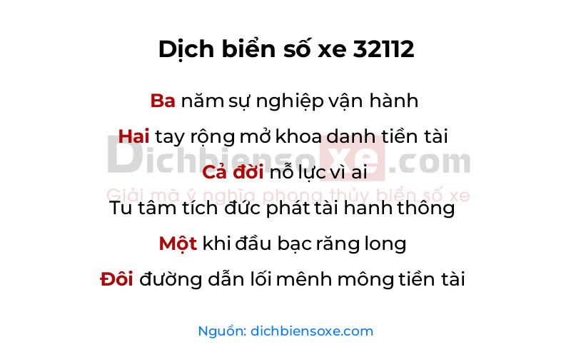 Dịch thơ biển số 32112