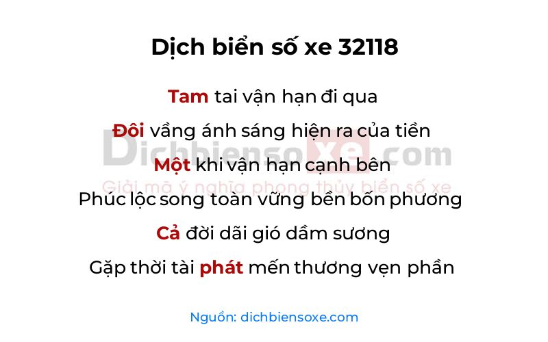 Dịch thơ biển số 32118