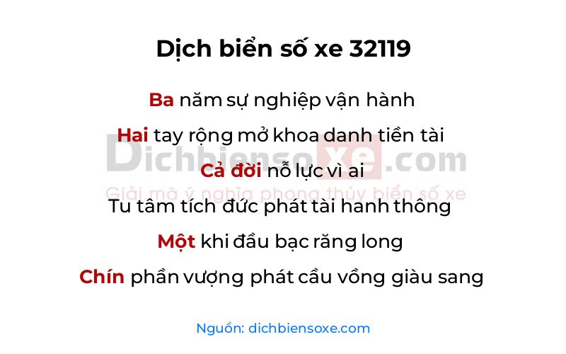 Dịch thơ biển số 32119