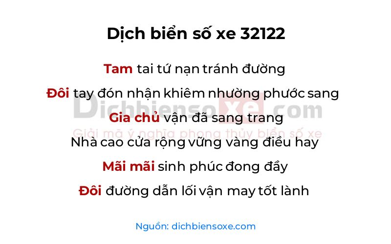 Dịch thơ biển số 32122