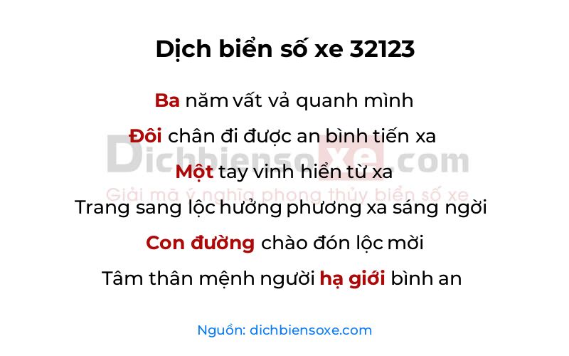 Dịch thơ biển số 32123