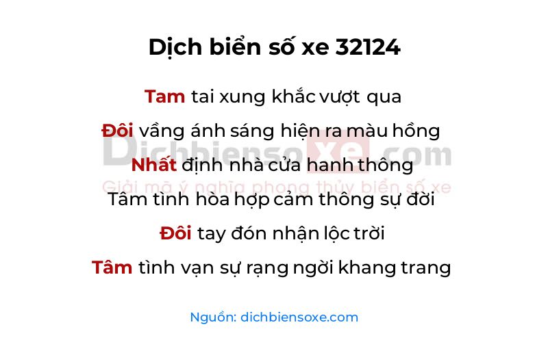 Dịch thơ biển số 32124