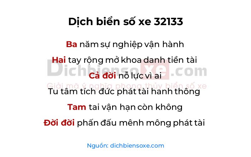 Dịch thơ biển số 32133