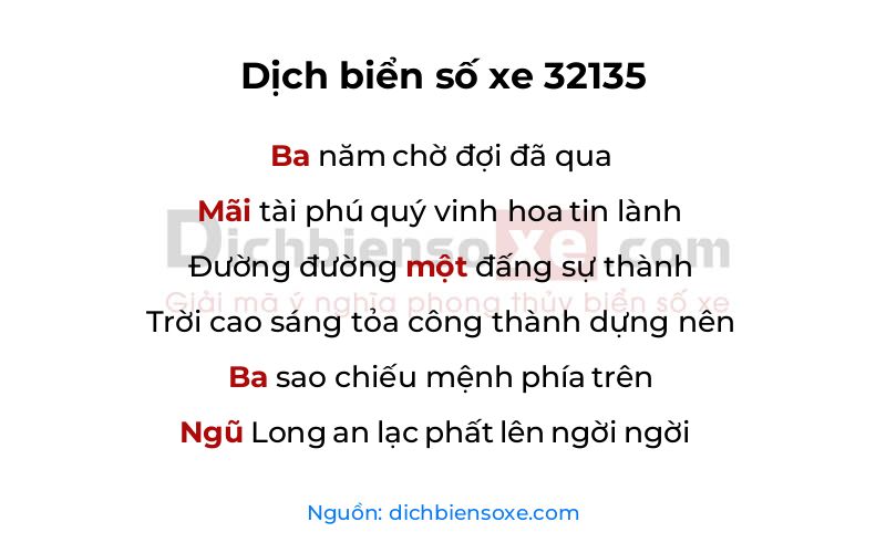 Dịch thơ biển số 32135