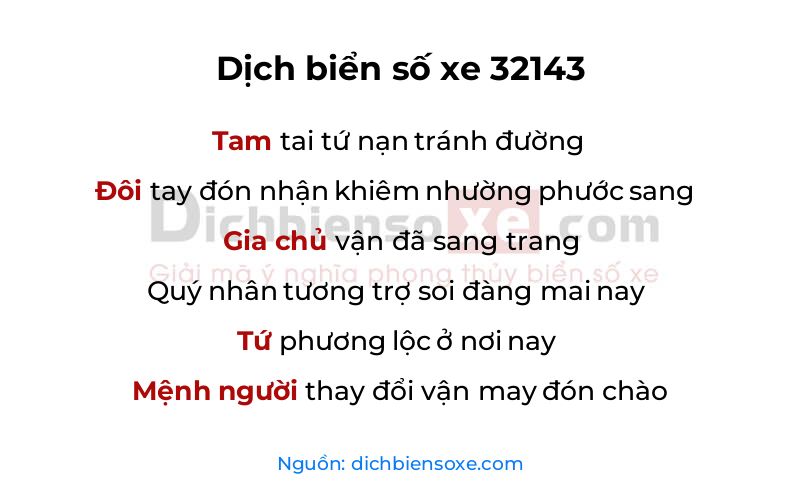 Dịch thơ biển số 32143