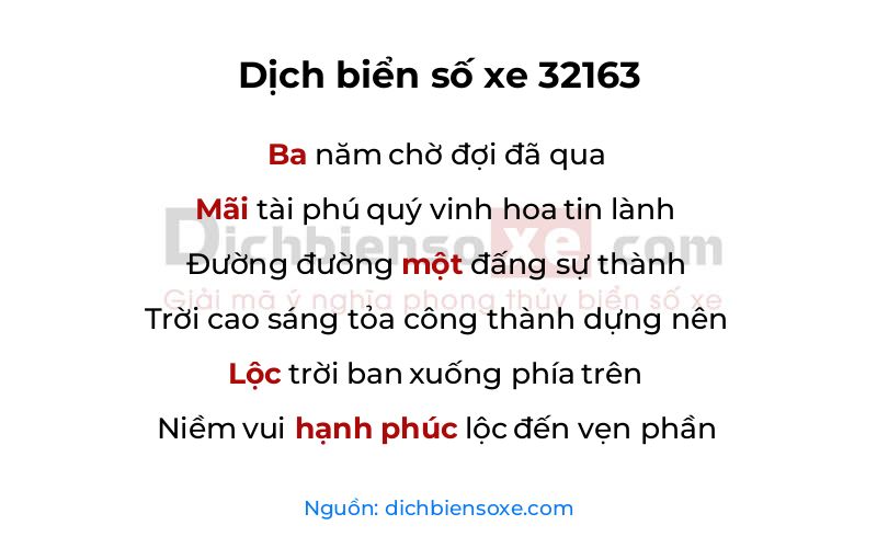 Dịch thơ biển số 32163