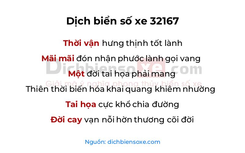 Dịch thơ biển số 32167
