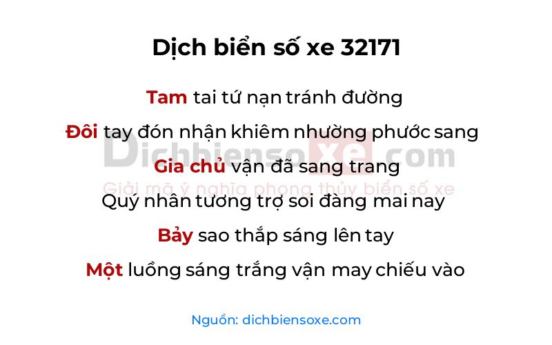 Dịch thơ biển số 32171