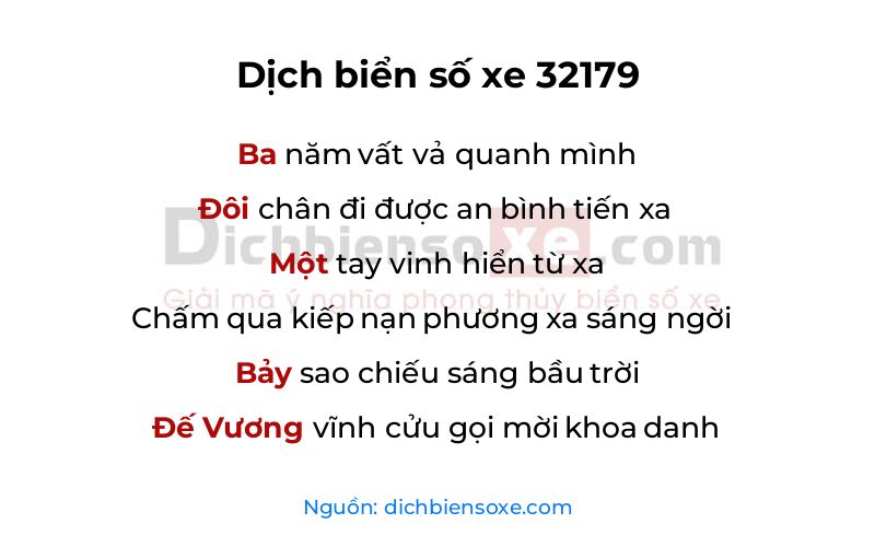 Dịch thơ biển số 32179